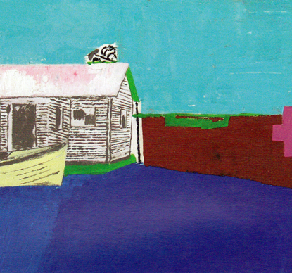 Ulrike Hogrebe, Bootshaus, 2012, Öl/Leinwand, 30 x 40 cm